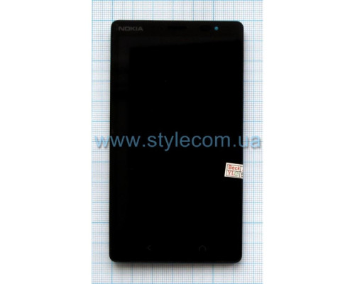 Дисплей (LCD) для Nokia X2 Dual Sim з тачскріном та рамкою black Original Quality TPS-2702146700001 2702146700001