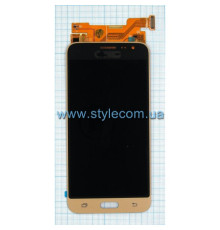 Дисплей (LCD) для Samsung Galaxy J3/J320 (2016) з тачскріном black/gold (Oled) Original Quality