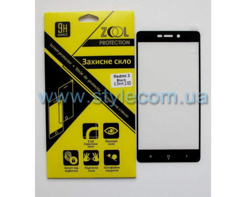 Захисне скло Silk Screen для Xiaomi Redmi 3 black