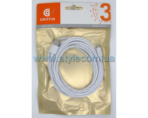 Кабель USB GRIFFIN Micro 3м white