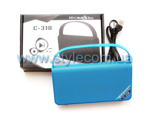 Портативна колонка C-318 BT/AUX/USB/microSD blue