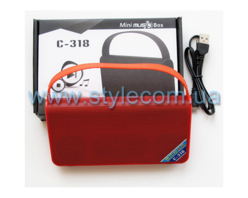 Портативна колонка C-318 BT/AUX/USB/microSD red TPS-2702380800000 2702380800000