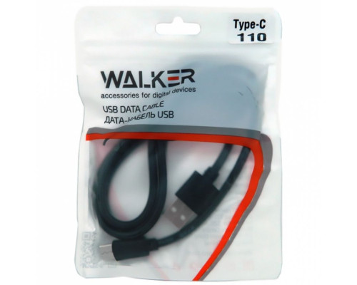 Кабель USB WALKER 110 Type-C black (тех.пак.) TPS-2702386400006