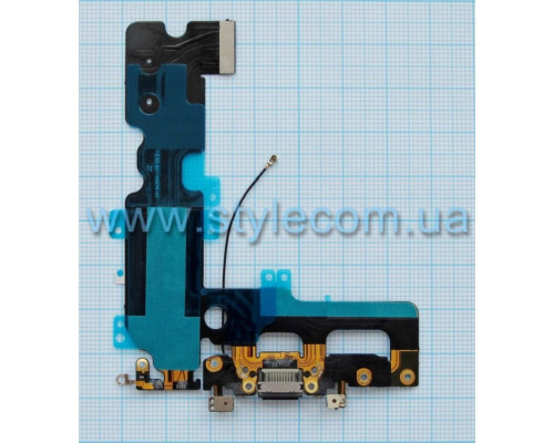 Шлейф для Apple iPhone 7 з роз'ємом живлення та мікрофоном black High Quality TPS-2710000122036 2710000122036
