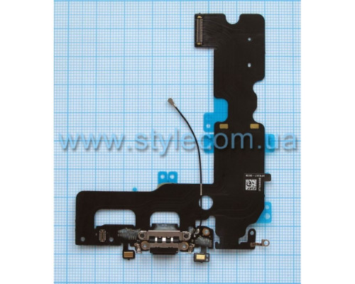 Шлейф для Apple iPhone 7 з роз'ємом живлення та мікрофоном black High Quality TPS-2710000122036 2710000122036