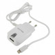 Мережевий зарядний пристрій (адаптер) 2в1 WALKER WH-23 1USB / 2A + Data Cable USB to Lightning white TPS-2710000118893 2710000118893