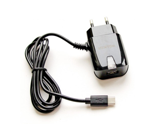 Мережевий зарядний пристрій (адаптер) 2в1 WALKER WH-24 1USB / 2A + Data Cable USB to Type-C black TPS-2710000118954 2710000118954