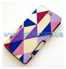 Чохол-книжка Status 5.0 "фешн синьо-бежевий