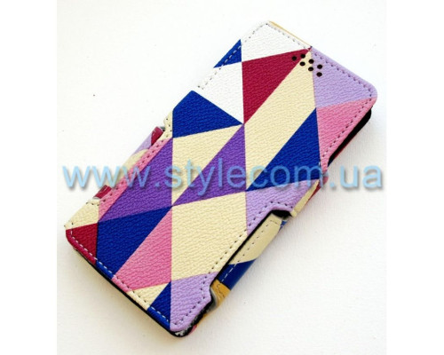 Чохол-книжка Status 5.0 "фешн синьо-бежевий