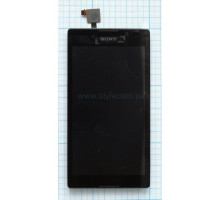 Дисплей (LCD) для Sony Xperia C C2305 S39h з тачскріном та рамкою black Original Quality TPS-2710000156895