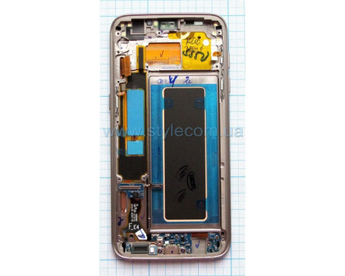 Дисплей (LCD) для Samsung Galaxy S7 Edge/G935 (2016) з тачскріном та рамкою gold Service Original (PN:GH97-18533C)