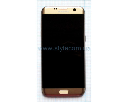 Дисплей (LCD) для Samsung Galaxy S7 Edge/G935 (2016) з тачскріном та рамкою gold Service Original (PN:GH97-18533C)