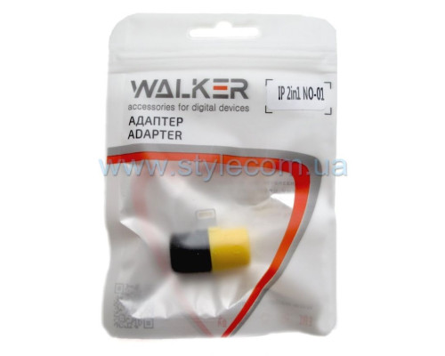 Перехідник WALKER NO-01 для Apple iPhone 2в1 навушник - зарядка пластик