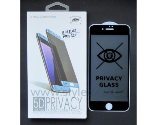 Захисне скло Privacy для Apple iPhone 7, 8, SE 2020, SE 2022 black TPS-2710000174790 2710000174790