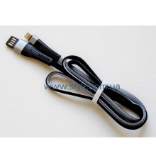 Кабель USB Lightning плоский тканинний black/grey (тех.пак.) TPS-2710000176909 2710000176909