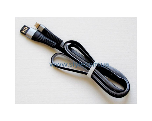 Кабель USB Lightning плоский тканинний black/grey (тех.пак.) TPS-2710000176909 2710000176909