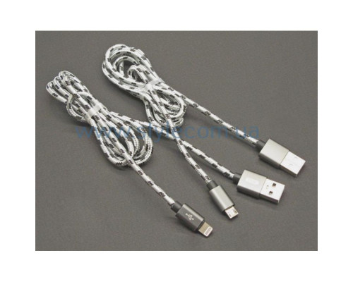 Кабель USB XO NB10 Micro Quick Charge 2.4A grey