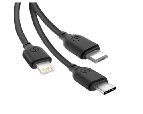 Кабель USB 3в1 XO NB103 Micro/Type-C/Lightning Quick Charge 2.1A black TPS-2710000182016
