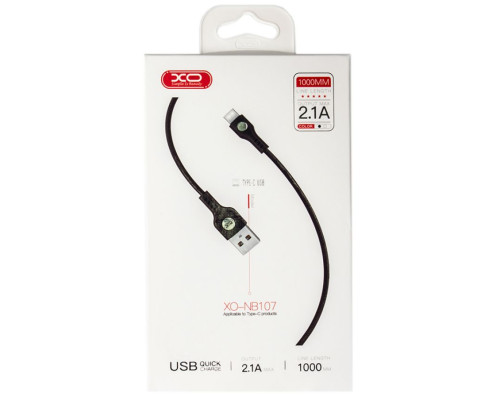Кабель USB XO NB107 Type-C Quick Charge 2.1A black TPS-2710000181668 2710000181668