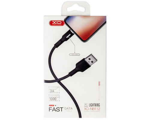 Кабель USB XO NB112 Lightning Quick Charge 3A black