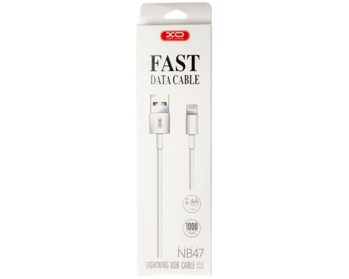 Кабель USB XO NB47 Lightning Quick Charge 2.4A white