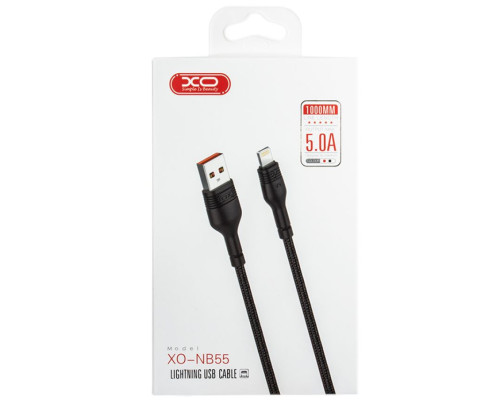 Кабель USB XO NB55 Lightning 5A black TPS-2710000181545