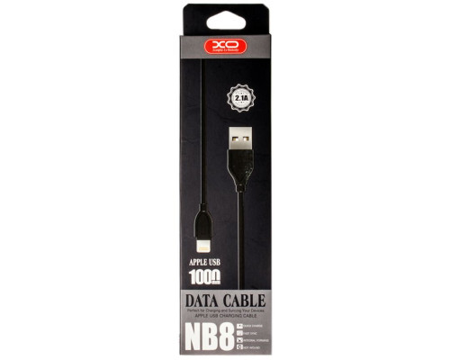 Кабель USB XO NB8 Lightning Quick Charge 2.1A black