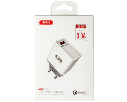 Мережевий зарядний пристрій (адаптер) XO L32 1USB / QC3.0 / 3А white