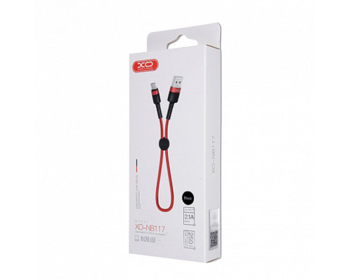 Кабель USB XO NB117 Micro Quick Charge 2.1A 0.25м black