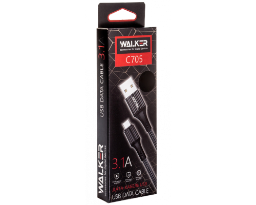 Кабель USB WALKER C705 Type-C black TPS-2710000189763