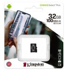 Карта пам'яті Kingston Canvas Select Plus MicroSDHC 32GB Class 10 UHS-I R100MB/s (SDCS2/32GBSP)
