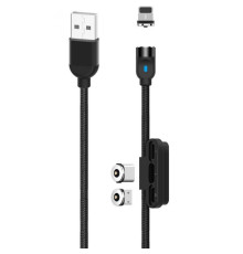 Кабель USB 3в1 XO NB128 Type-C/Micro/Lightning Magnetic 2.4A black
