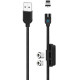 Кабель USB 3в1 XO NB128 Type-C/Micro/Lightning Magnetic 2.4A black