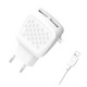 Мережевий зарядний пристрій (адаптер) 2в1 XO L51 2USB / 2.1A + Data Cable USB to Lightning white TPS-2710000197355 2710000197355