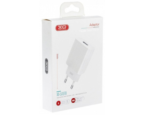 Мережевий зарядний пристрій (адаптер) XO L53 1USB / 2A white