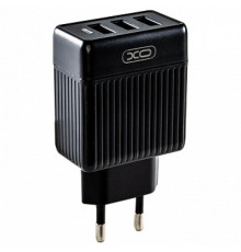 Мережевий зарядний пристрій (адаптер) XO L58 3USB / QC3.0 / 3A / 18W black