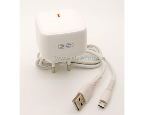 Мережевий зарядний пристрій (адаптер) 2в1 XO L59 1USB / QC3.0 / 3A / 18W + Data Cable USB to Micro white TPS-2710000208419 2710000208419