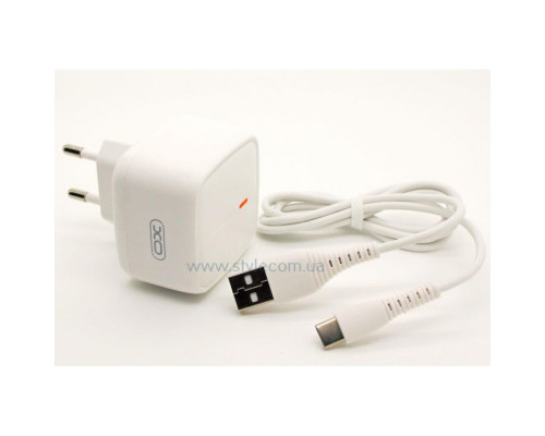 Мережевий зарядний пристрій (адаптер) 2в1 XO L59 1USB / QC3.0 / 3A / 18W + Data Cable USB to Type-C white TPS-2710000208426 2710000208426