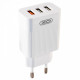 Мережевий зарядний пристрій (адаптер) XO L72 3USB / USB 1_QC_3A / USB 2/3_2.1A white TPS-2710000213536 2710000213536