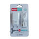 Мережевий зарядний пристрій (адаптер) 2в1 XO L73 1USB / 2.4A / 12W + Data Cable USB to Lightning white TPS-2710000213475 2710000213475
