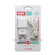 Мережевий зарядний пристрій (адаптер) 2в1 XO L73 1USB / 2.4A / 12W + Data Cable USB to Type-C white TPS-2710000213499 2710000213499