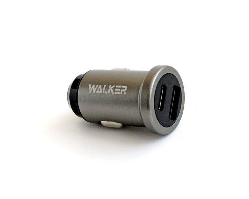 Автомобільний зарядний пристрій (адаптер) WALKER WCR-25 PD_3A / QC3.0_3A / 36W grey TPS-2710000213468