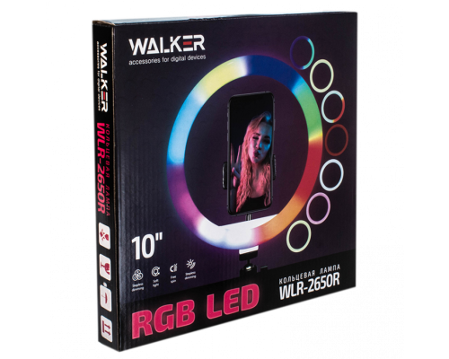 Кільцева лампа WALKER WLR-2650R RGB (26см) + стійка на підлогу (2,1м) TPS-2710000212034