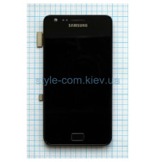 Дисплей (LCD) для Samsung Galaxy I9100 з тачскріном та рамкою black (TFT) Original Quality