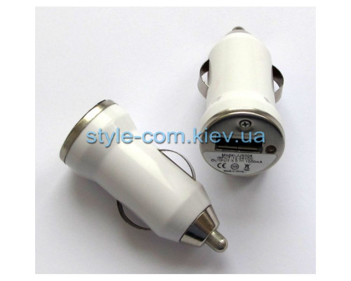 Автомобільний зарядний пристрій (адаптер) 1USB 1A white