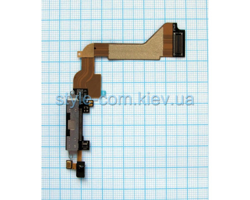 Шлейф для Apple iPhone 4 з роз'ємом живлення та мікрофоном black Original Quality TPS-2701348600003 2701348600003