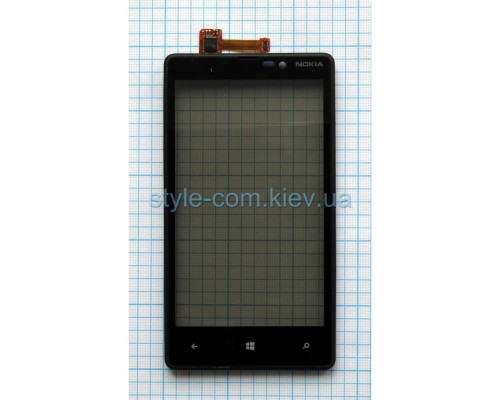 Тачскрін (сенсор) для Nokia Lumia 820 з рамкою black Original Quality TPS-2701504500000