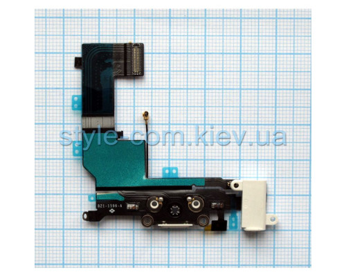 Шлейф для Apple iPhone 5s з роз'ємом зарядки, навушників та мікрофоном white Original Quality TPS-2701553000001 2701553000001
