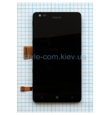 Дисплей (LCD) для Nokia Lumia 900 з тачскріном та рамкою black Original Quality TPS-2701656600009 2701656600009