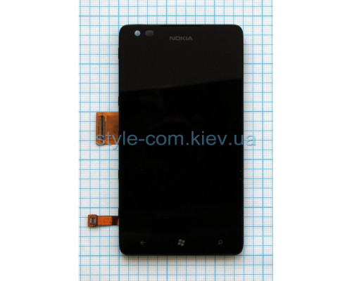 Дисплей (LCD) для Nokia Lumia 900 з тачскріном та рамкою black Original Quality TPS-2701656600009 2701656600009
